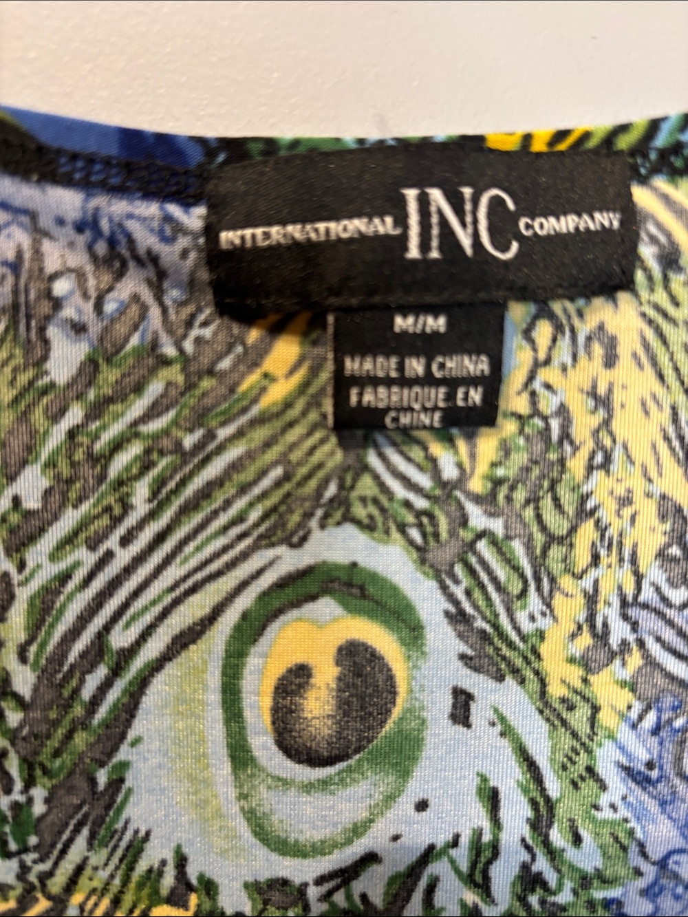 INC International Peacock Feather Print Sleeveless Top - Picture 5 of 6